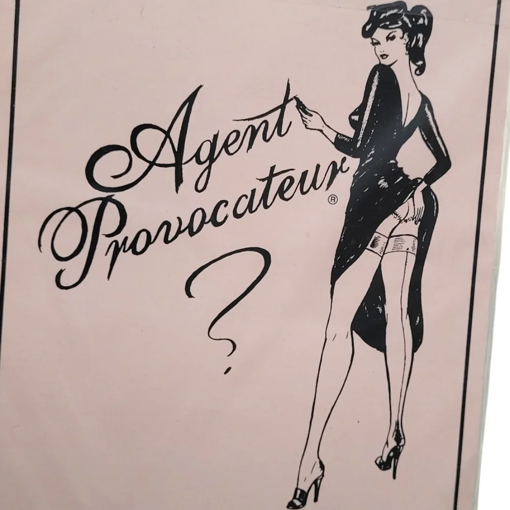 Vintage Agent Provocateur Champagne Back Seam Stockings Size B 15 Denier NWT